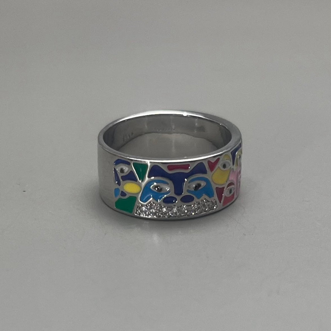 Colorful Enamel Band Ring - Rynor