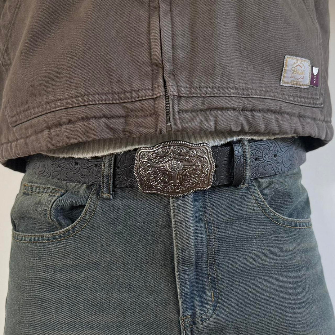 Black Western Buckle Belt - Rynor