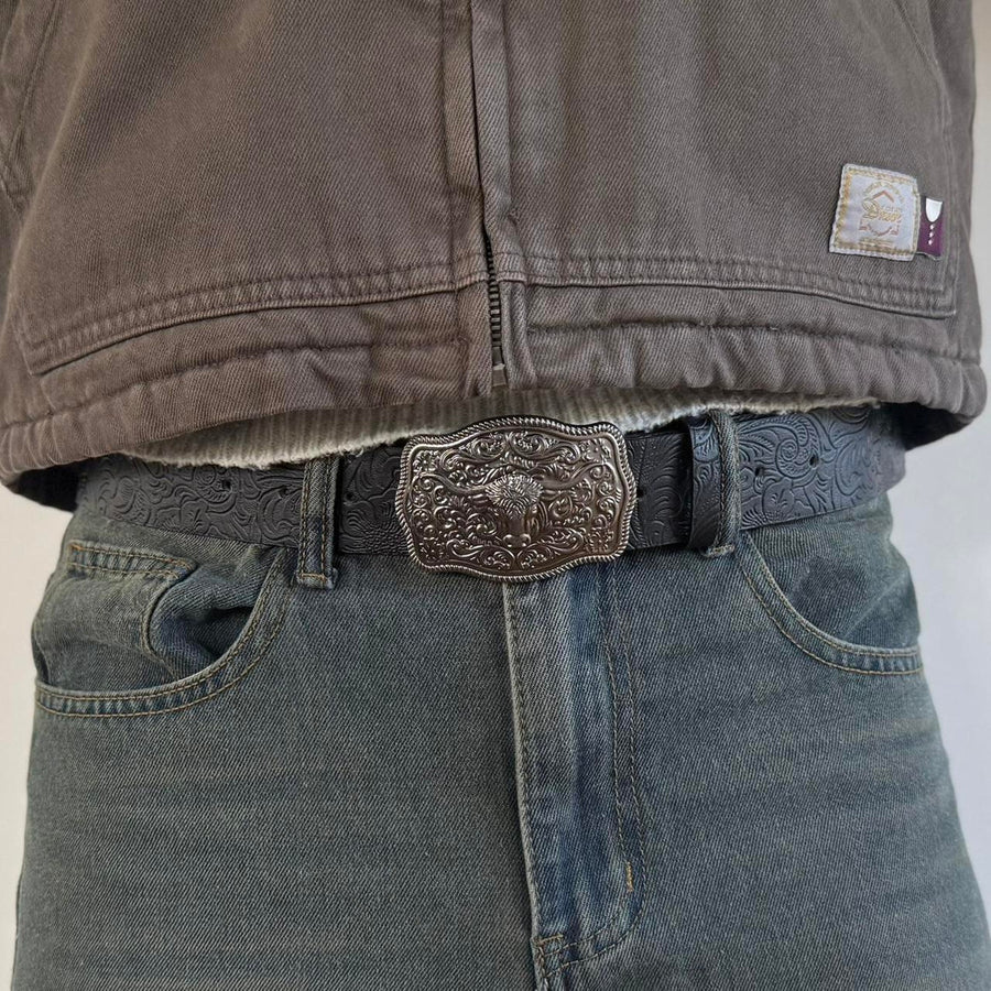 Black Western Buckle Belt