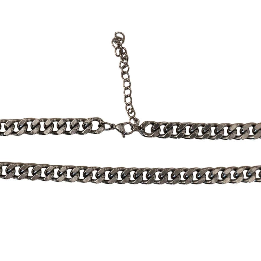 Silver Cuban Link Chain Necklace