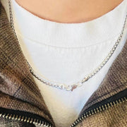 Silver Herringbone Chain Necklace