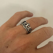 Silver Gothic Crown Ring