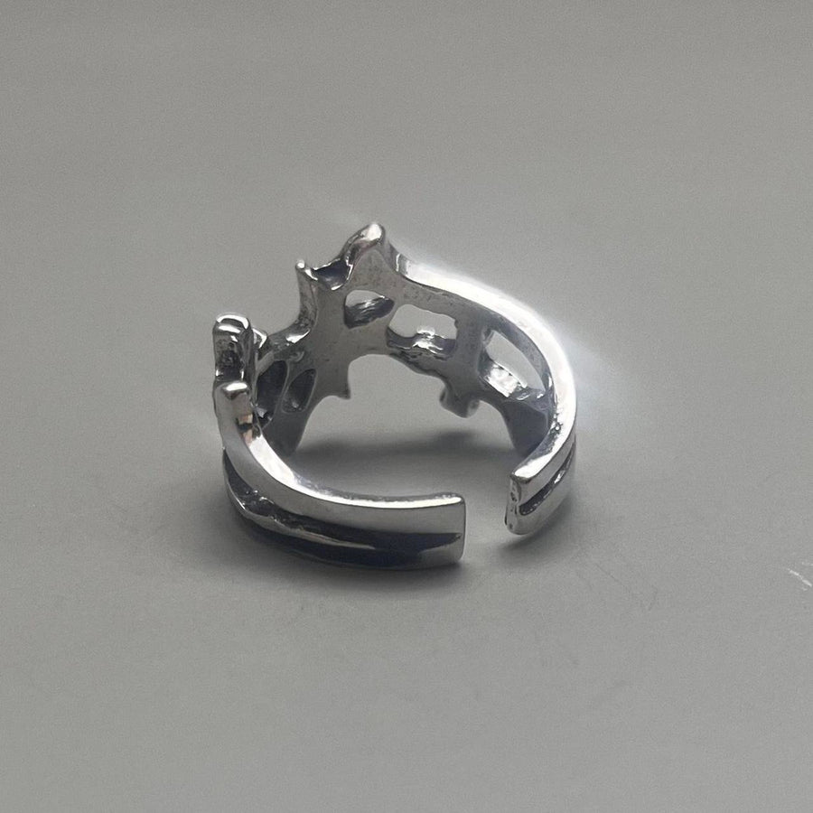 Silver Star Cross Ring