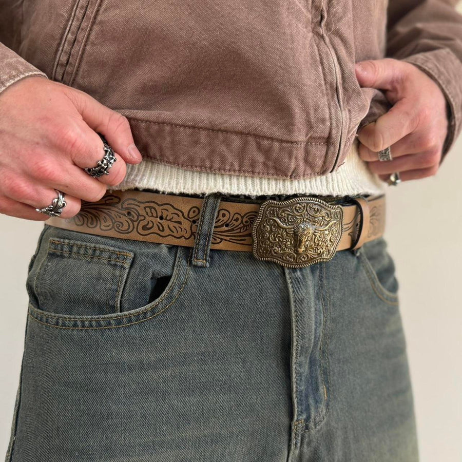 Brown Longhorn Belt