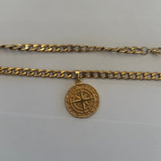 Gold Medallion Pendant Necklace