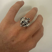Silver Winged Skull Ring