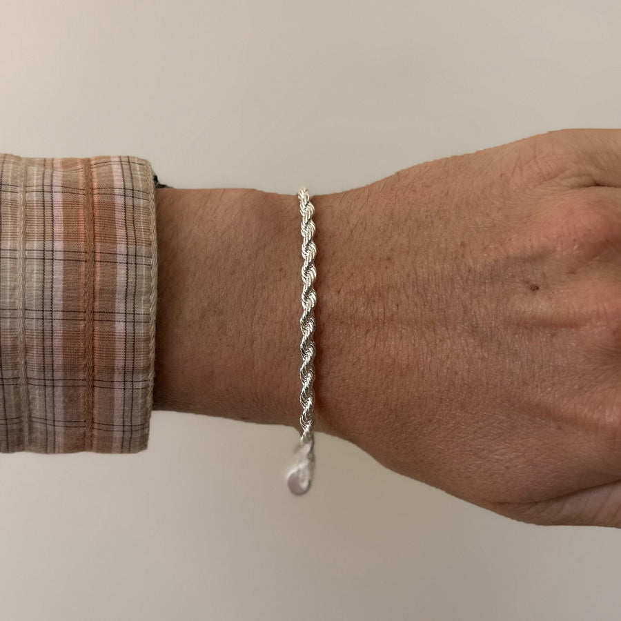 Silver Rope Chain Bracelet