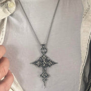 Gothic Silver Cross Necklace
