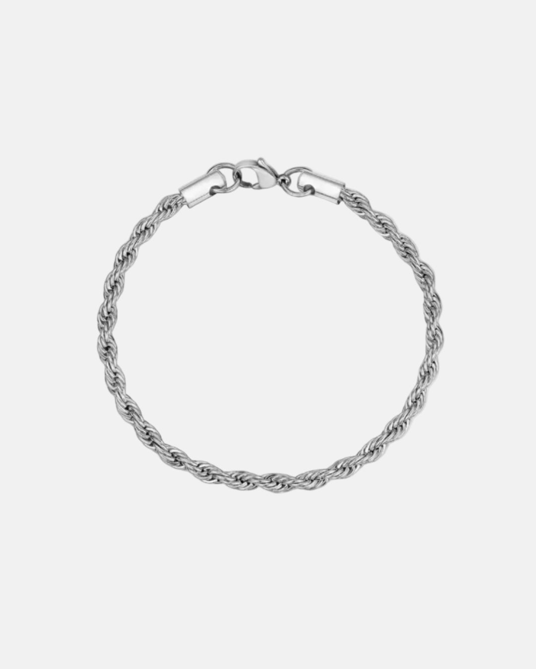 Zilveren armband met gedraaid touw